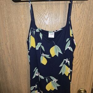 Soma Navy Tank with Lemon Print Adjustable Straps XL